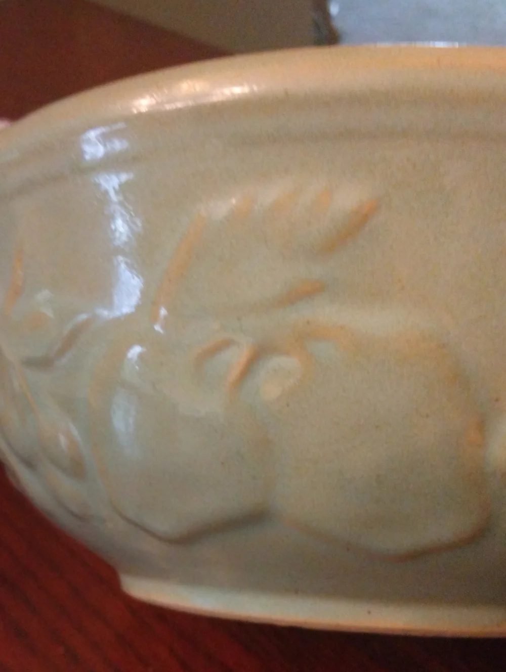 Old Green Mixing Bowl With Friut